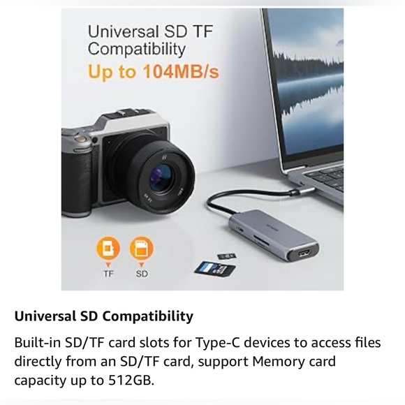 USB C Hub, USB C Adapter for MacBook Pro, 7 in 1 Multiport Mac Dongle w/4K/60Hz - Picture 9 of 12